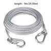 Double-headed Dog Tie Out Cable Leash ,raction rope with metal buckle steel wire anti-rust training collar,Outdoor Dogs Strap