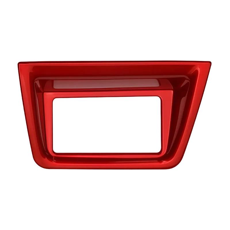 Honda Accord 18th Gen Red Interior Trim Kit: Gear Shift Frame, Armrest, Air Vent, Gear Knob, Steering Wheel.