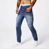 Jeans in stile motociclista da uomo, moda street europea, jeans skinny elasticizzati slim-fit, jeans dritti da uomo