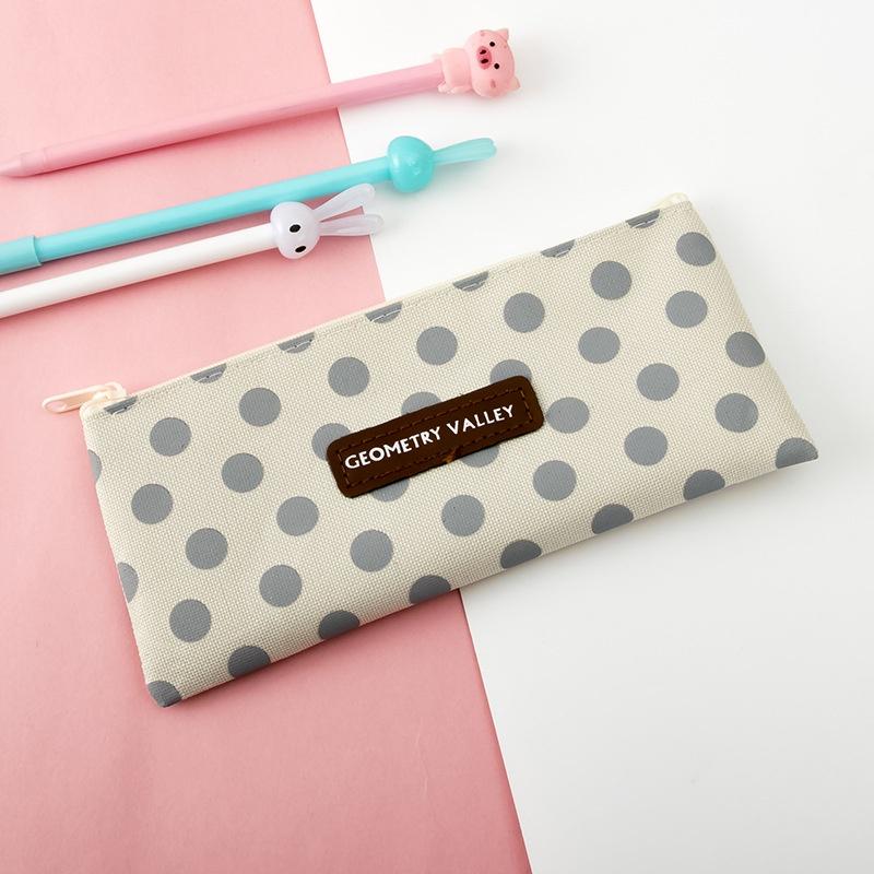 Carry Bag Pen Case Pencil Case Ins Style Kroea Lattice Penci Bag for Office Student