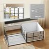 Whelping Box for Puppies, Whelping Pen Puppy Playpen with 7 Panels, 2 Areas, Washable Whelping Pad, 203x102x60cm Black