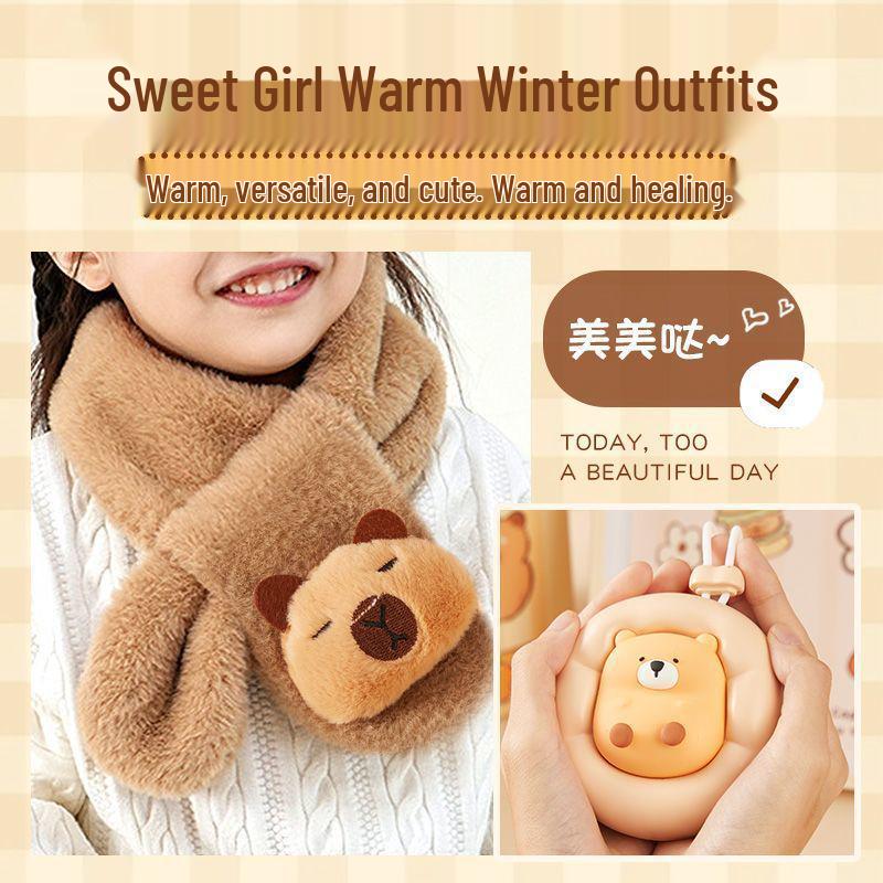 Capybara Winter Gift Set for 10-Year-Old Girls: Includes Gloves and Scarf