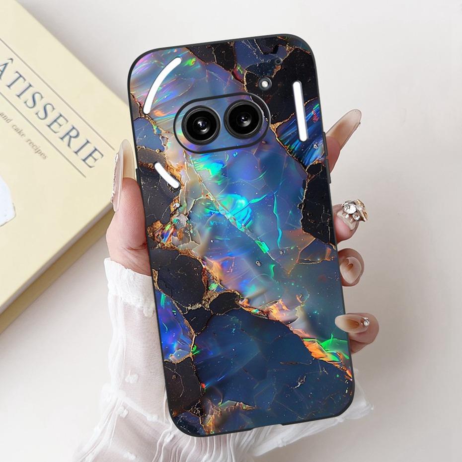 Fashion Painting Phone Case For Nothing Phone (2a) Plus Black Silicone Soft Cover For Nothing Phone 2 Phone2a Cases Bumpers