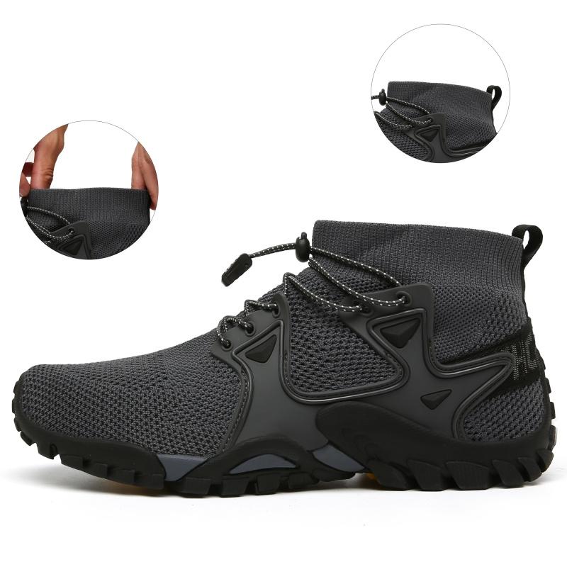 Knitted Mesh Hiking Wading Shoes Non-slip Trekking Sneakers Breathable Unisex Climbing Sports Shoes Outdoor Walking Camping