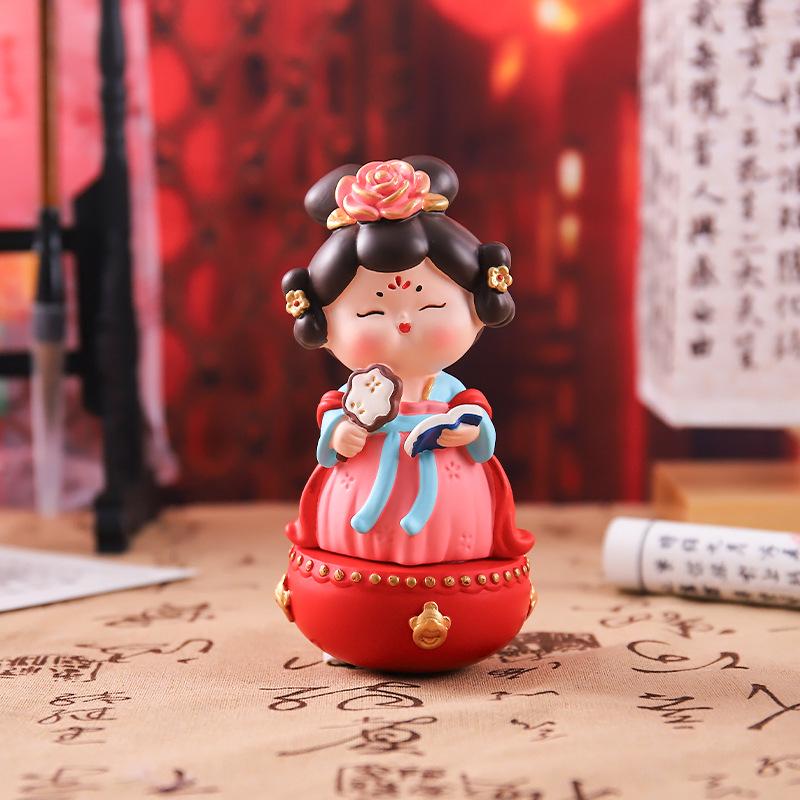 Large Roly-Poly Tang Dynasty Lady Ornament - Home Entrance & Festival Gift