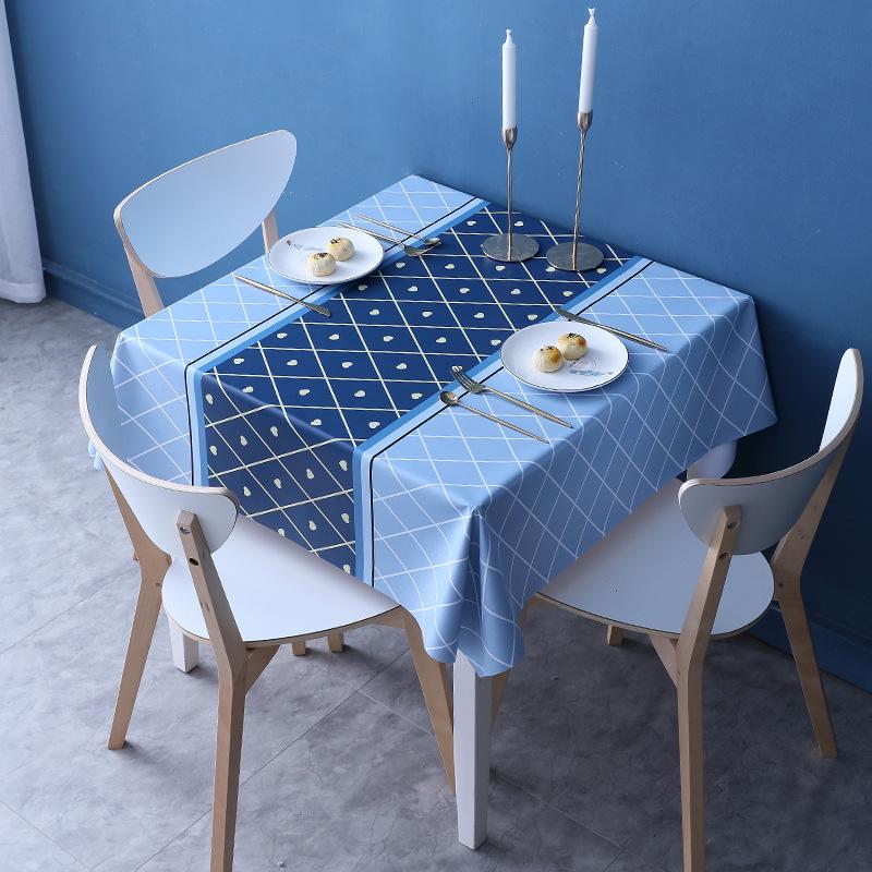 Tablecloth Fabric Waterproof And Oil-Proof Leave-In Light Luxury Square Dining Table Cloth Coffee Table Cloth Pvc Tablecloth Mat