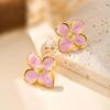 Elegant Pastel Flower Earrings for Women, Pink Floral Studs Summer Earrings Hypoallergenic Jewelry