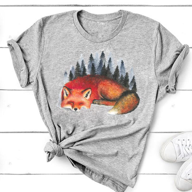 Grafisch T-shirt Korte mouw Zomer Top Wild dier Zoet Trend Schattig Jaren 90 Print Dames Vrouwelijke T-kleding Casual damesmode T-shirt