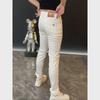 2024 Summer Men's White Slim Fit Jeans - European Style, Simple, Fashionable, All-Match Casual.