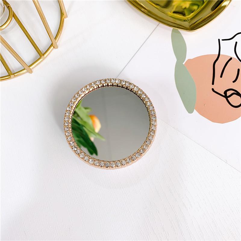 Wind-Inlaid Diamond Love Mirror Airbag Bracket, Paste-Type Telescopic Mobile Phone Bracket, Desktop Lazy Bracket