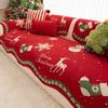 2025 New Christmas Chenille Sofa Cushion Anti-Slip Full-Cover One-Piece Nordic Universal Sofa Covers Red Sofa Cushions Winter