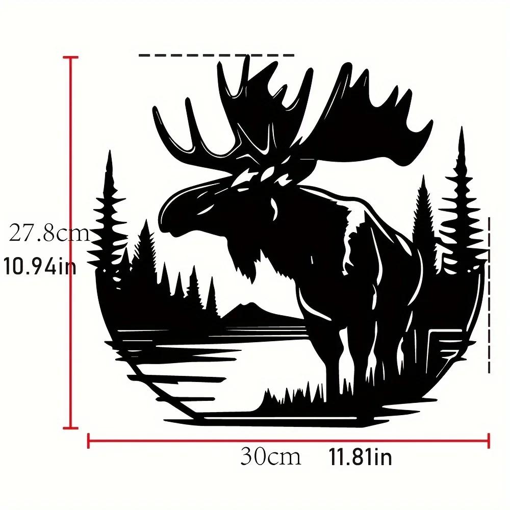 

1 шт. Черный металлический лось настенное искусство, силуэт лося в стиле ар-деко, вырезанный деревенский декор для домика, лесное животное, подвесная табличка для домашнего декора чёрный