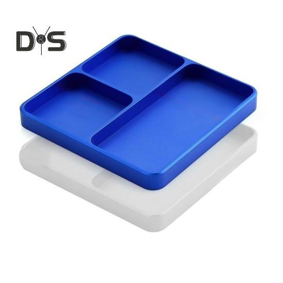 Magnetic Electronic Repair Screws Organizer Parts Tray 3 Compartments Multipurpose Screws Holder Magnet Tool Tray