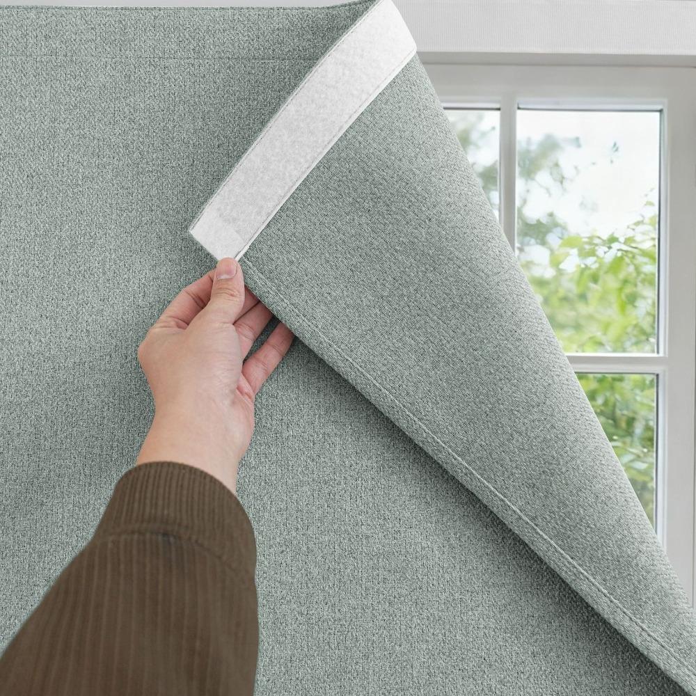 Self-Adhesive Blackout Curtains Dust-proof Thermal Insulated Curtain Magic Tape Curtain  Bedroom