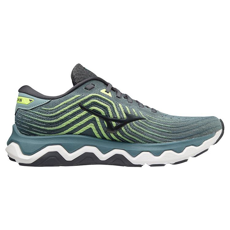 Mizuno Horizon 6 Wave Classic Fabric Slip-Resistant Durable Breathable Lightweight Low-Top Marathon Running Shoes Men sneaker Gray Green J1GC222615