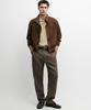 Masimodutti Total Look Linen Herringbone Detail Pants