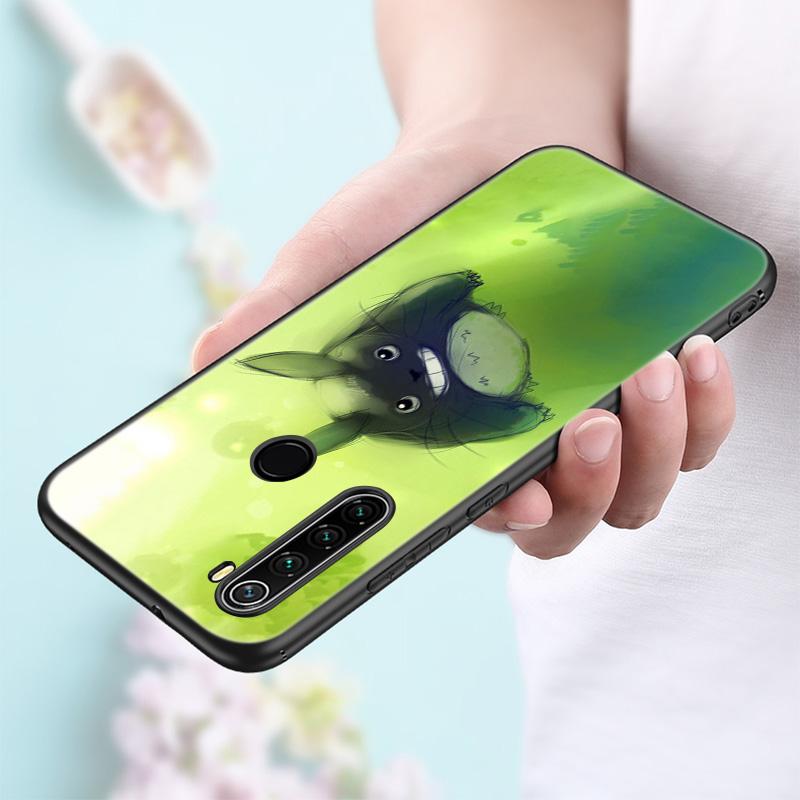 Anime Studio Ghibli Totoro Silicone Phone Case For Xiaomi Redmi Note 11 10 9 8 Pro 11T 10T 10S 9S 8T 9 9A 9C 9T Black Soft Cover