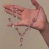 Elegant Rhinestone Inlaid Square Clavicle Necklace Set - Stylish, High-End Design for Women