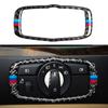 Carbon Fiber Car Headlight Switch Frame Decorative Sticker For BMW 5 Series E60 X5 E70 X6 E71 2008-13 Auto Interior
