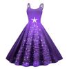 Women's Fashion Christmas Printed Sexy Strapless Gothic Cocktail Dress Punk Vintage Dress