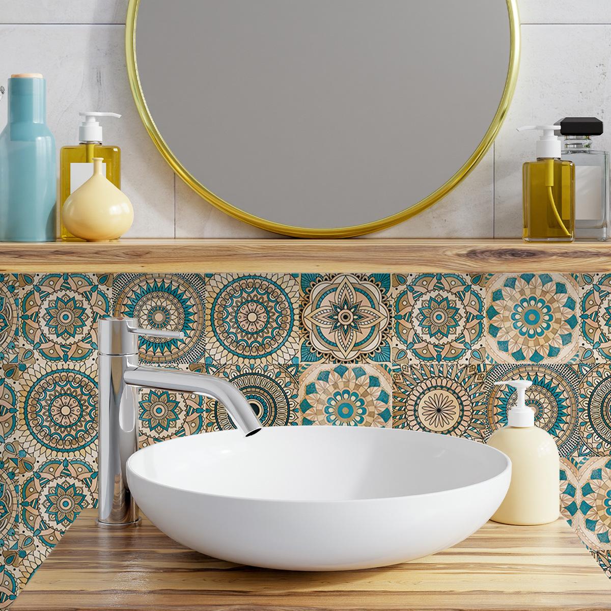 

Обои под плитку в европейском стиле, самоклеящиеся, водонепроницаемые ПВХ наклейки для плитки для ванной комнаты, кухонные маслостойкие декоративные обои для стен 30X120cm * 1 roll