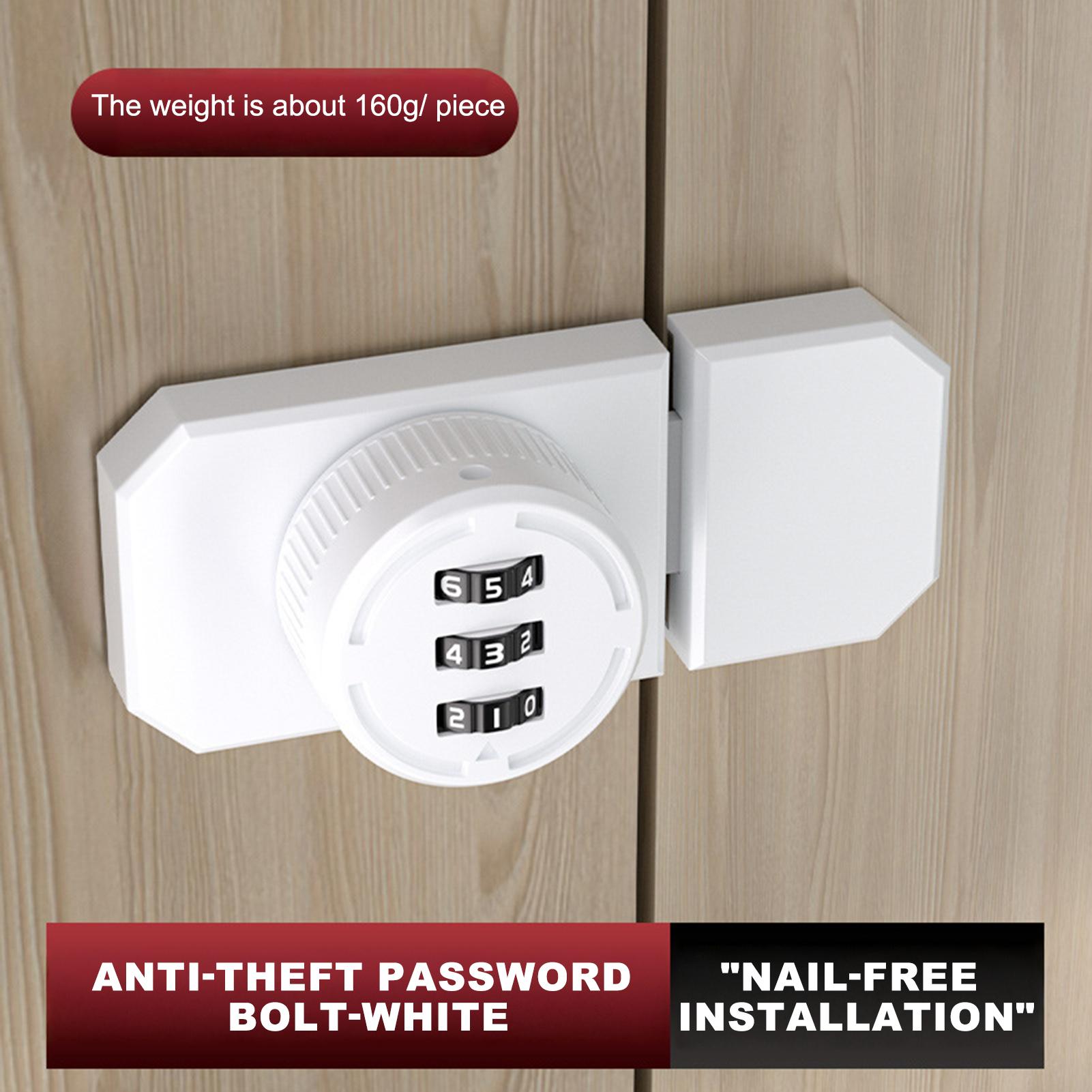 3 Digit Password Cabinet Locks No-Punch Combination Door Lock with Combination Latch for Closet Door Barn Door oro