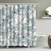 Delicate White Flower Pattern Shower Curtain Bathroom Decor Waterproof Fabric Perfect Addition For Your Bath Space (Green)