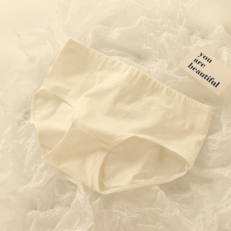 Women's Pure Cotton Antibacterial Breathable Japanese-Style Mid-Waist Sexy Hip Student Briefs