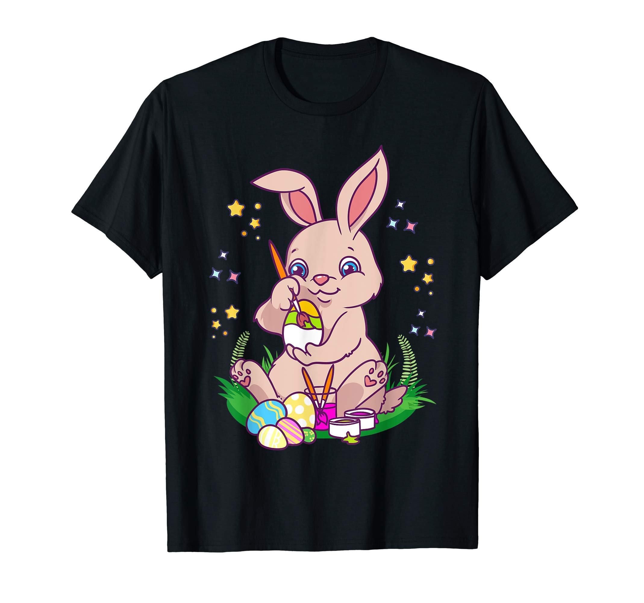 

Cute Bunny Drawing Easter Eggs Gift Funny Painter Rabbit T-shirt