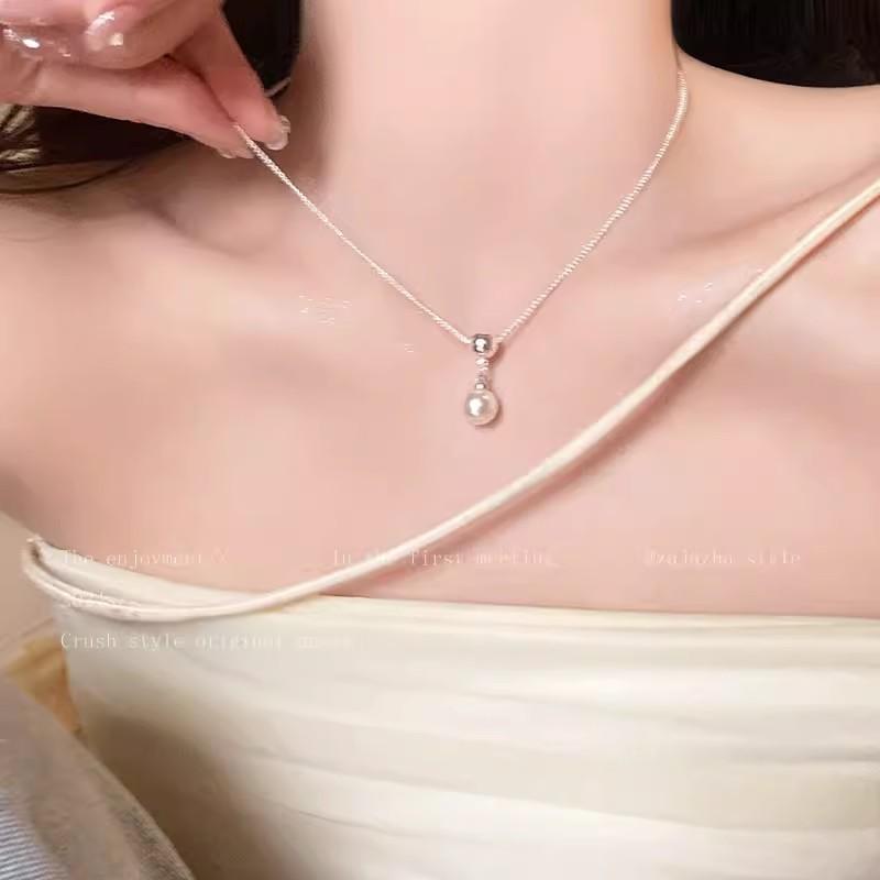 Light Luxury Niche High-end Pearl Necklace Women's Fashion Versatile Temperament Titanium Steel Clavicle Chain Internet Celebrity Necklace