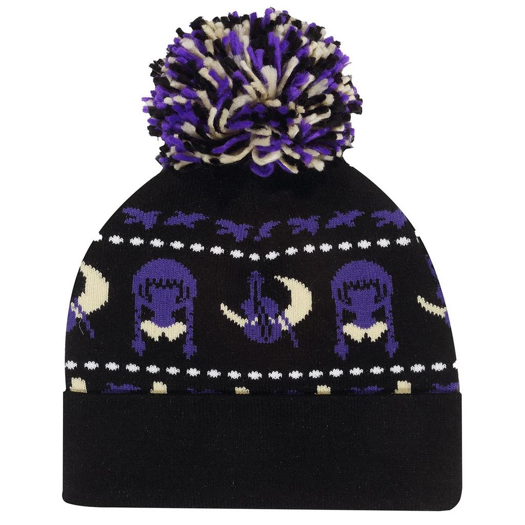 Wednesday Unisex Adult Silhouette Pom Pom Beanie