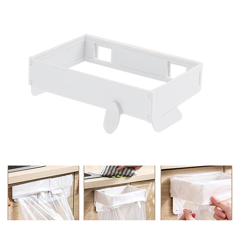 1Pcs Hanging Trash Bag Holder Foldable Garbage Bag Hanging Rack Home Kitchen Bathroom Portable Storage Rack