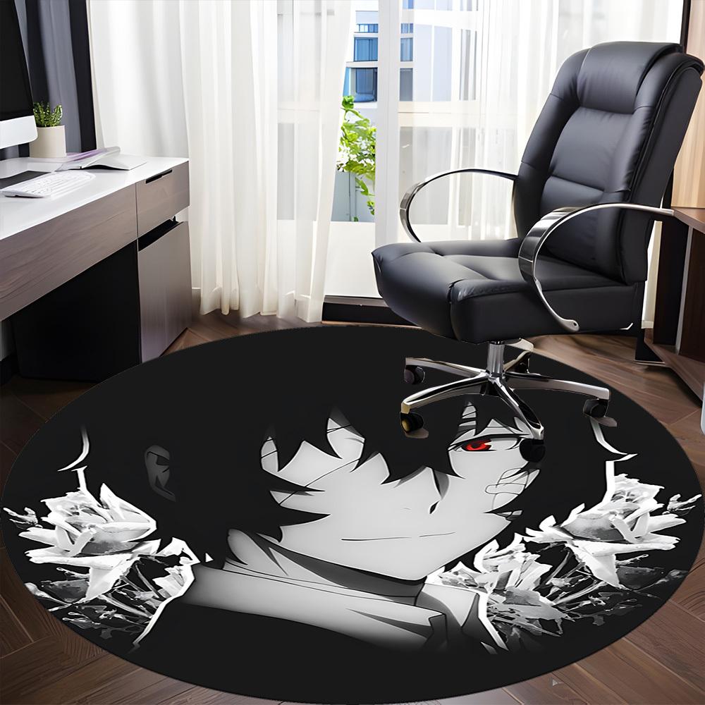 1PC Anime Character Office Round Rug, Non-slip, Soft and Durable Office Rug for Interior Decoration, Perfect for Office, Beautiful Decoration