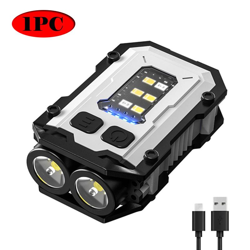 Multifunctional Mini EDC Keychain Light USB Rechargeable Flashlight With Tail Magnet Outdoor Waterproof Work Light Camping Lamp
