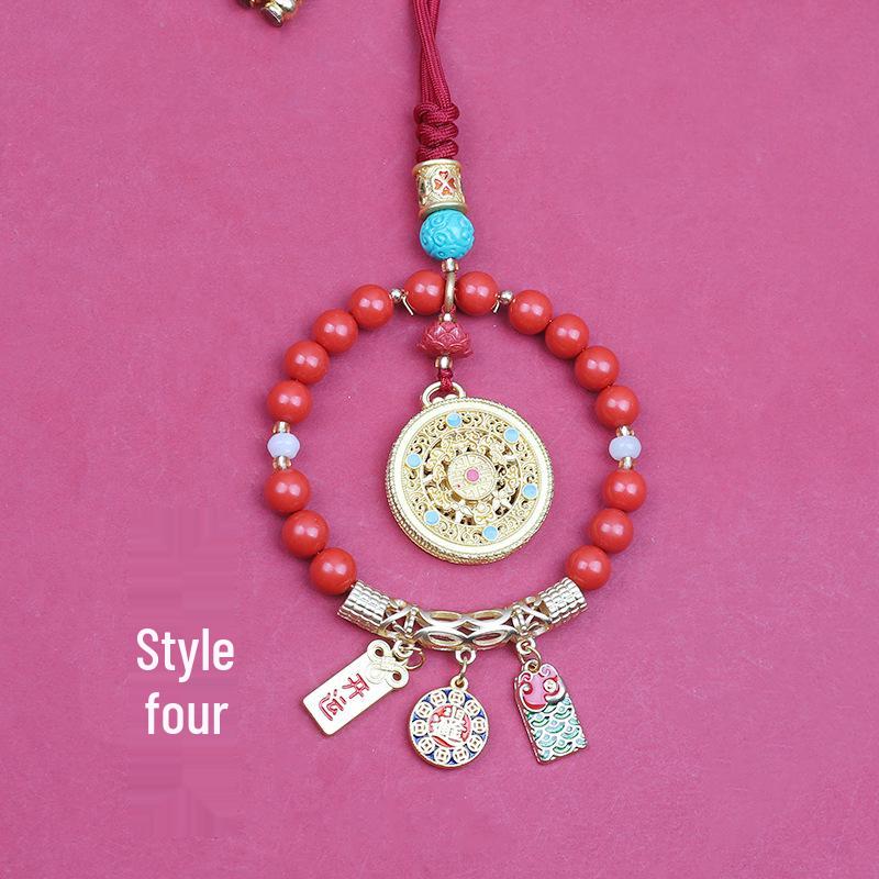 Eighteen-Seed Car Pendant: Safe Travel Charm, Bodhi Bead Ornament, Premium Temple Decoration.