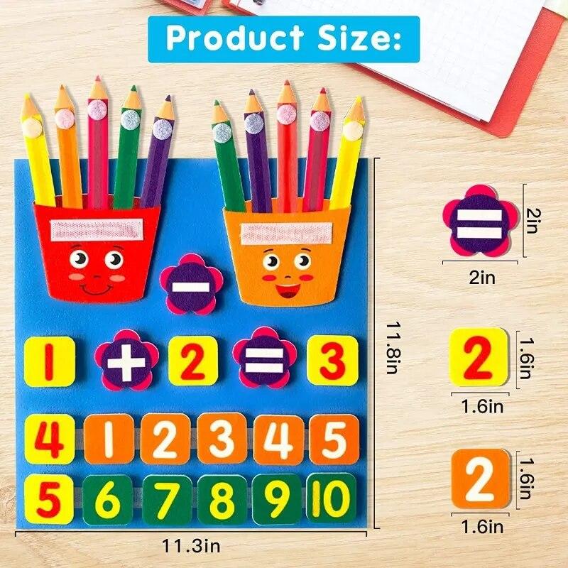 Felt Learning Board Children Educational DIY Toy Addition Subtraction Finger Arithmetic Teaching Enlightenment Board