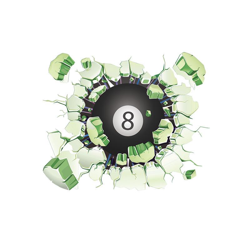 Breaking Through Wall Ball Sports Sticker Basketball Pool Soccer for Bedroom Home Decor Removable Decal