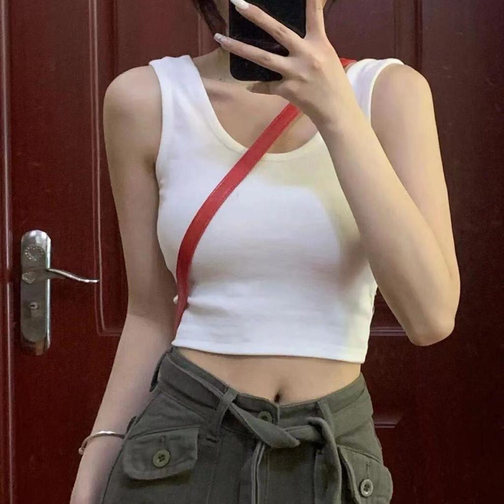 Summer New Year's Summer Sling Vest Female Student Versatile Spice Girl Short Navel Bottom Small Vest Female