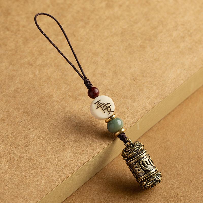 Messing Sechs Worte Mantra Buddhistisches Auto Schlüsselanhänger Anhänger Handgemachte Diy Schlüsselanhänger Geschenke