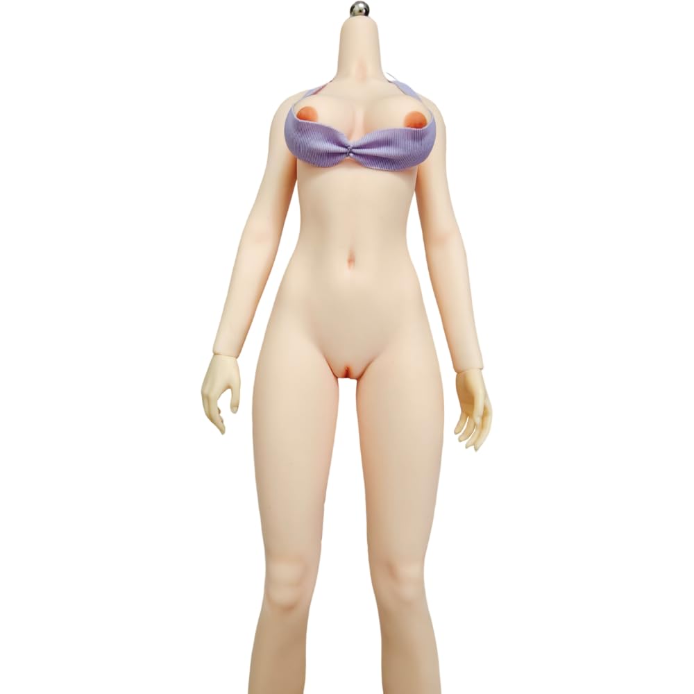 AIEK Scale Figure Super Flexible Seamless Body with Breast Female Body Makeup No Pubic Compatible with S34A TBLeague 1/6 Modification, Body, + 2-Hole