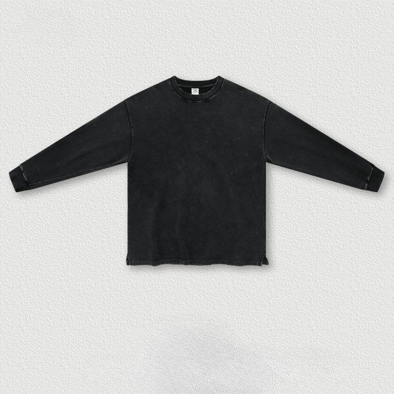 Frühling und Herbst Neue Herren Amerikanischen Stil Retro Lose Split Langarm Sweatshirt