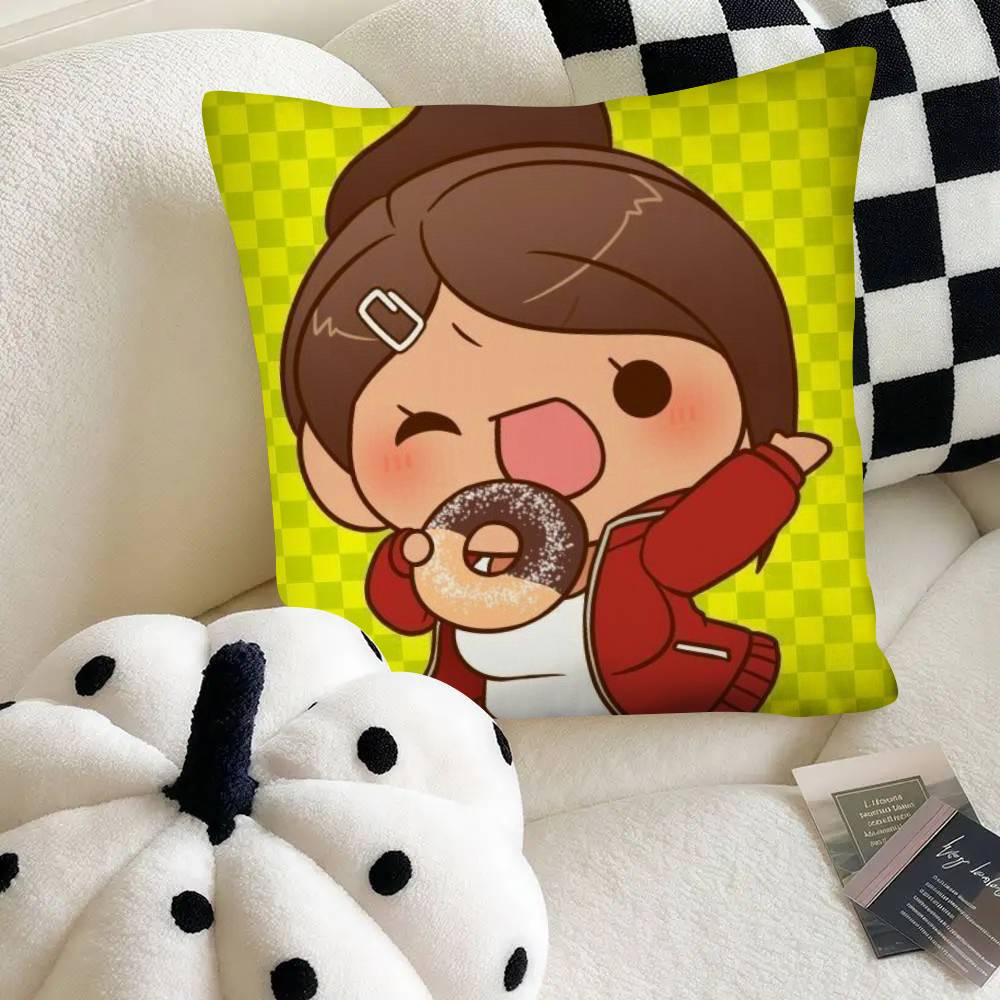 Kawaii Danganronpa Chibi Kuddfodral Mode Fyrkantigt Kuddfodral Sovrum Soffa Rum Ins Dekoration Fritid