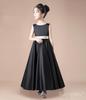 Kayiyasu Long Satin Dress for Perfect for Piano Formal Slimming Children's Dress, V-Neck Girls, Recitals, Weddings, Occasions, Sleeveless, Elegant,