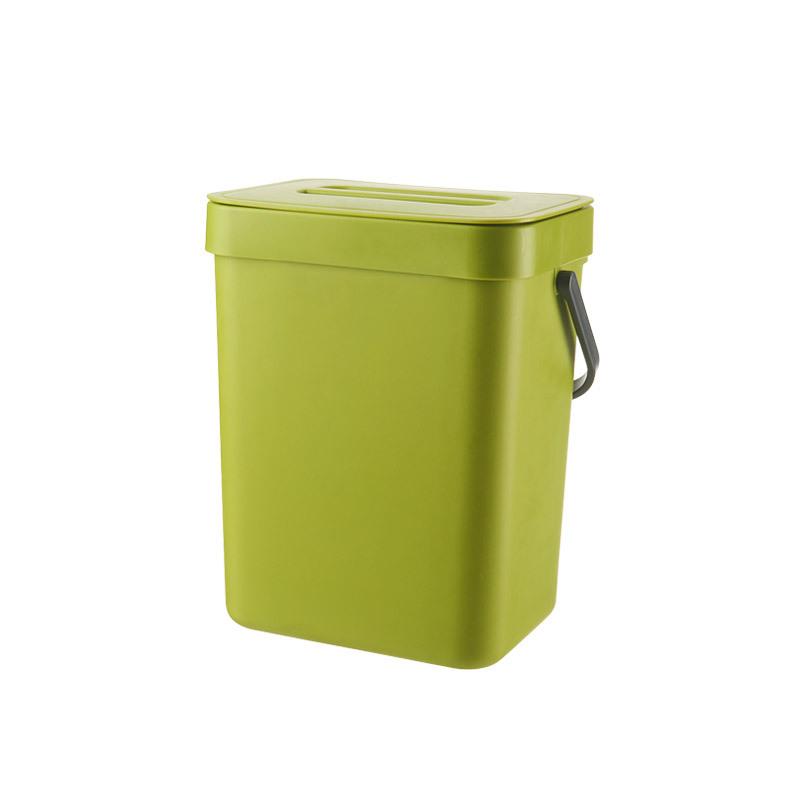 

1pcs Green Trash Can Odorless Food Waste Container Kitchen Food Waste With Lid Small Countertop Compost Bin Wall Mounted зелёный