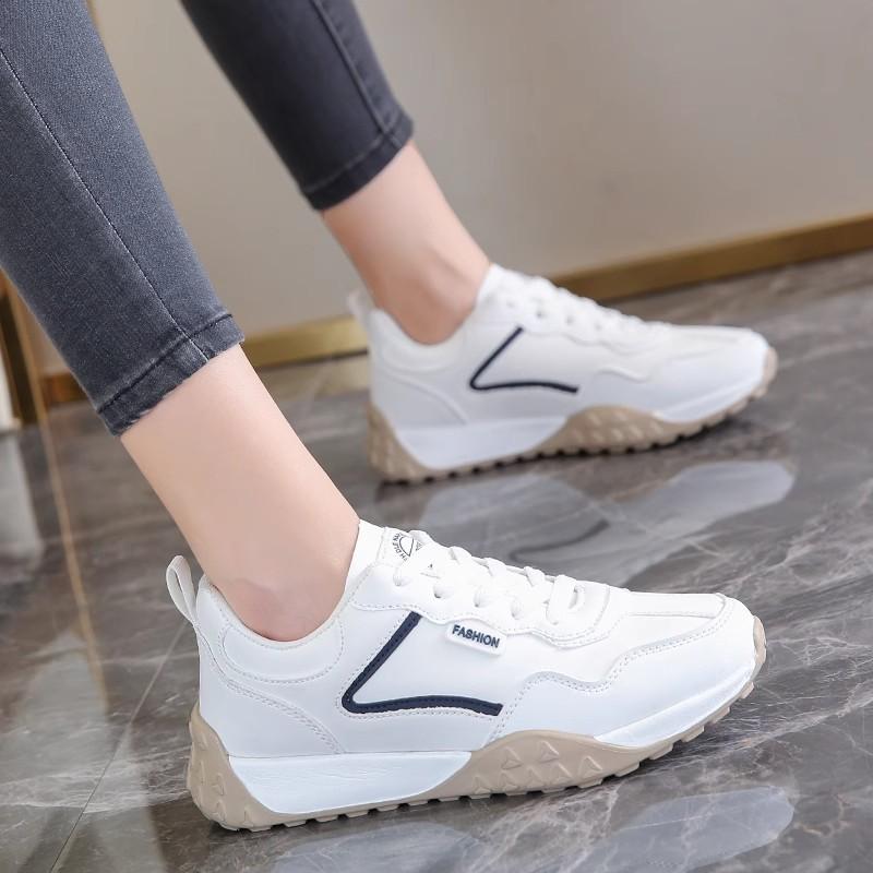 Women's soft-soled sneakers large size outside wear non-slip casual old dad tide shoes spring and autumn small white shoes
