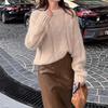 Maglione da donna a maniche lunghe, autunno inverno, casual, morbido, base interna in maglia, pullover larghi e corti in maglia