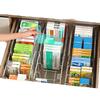 Clear Expandable Medicine Organizer Box Adjustable PET Plastic Drawer Divider Storage Container For Pills Vitamins Cosmetics Fit