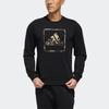 Adidas Mh Gfx Ft Bos Logo Print Crew Neck Sweatshirt Men Tops Black GM4477