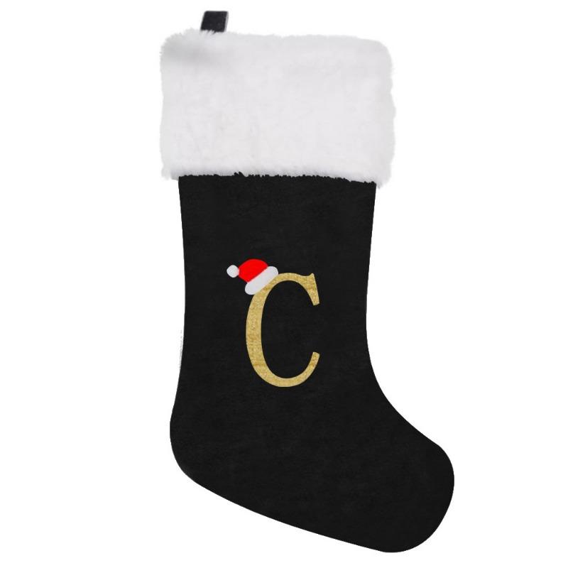 Alphabetfarbige Weihnachtsstrümpfe, verschiedene Farben, Alphabet-Bronzedekoration, niedlicher hochwertiger Stoff, schnelle Lieferung