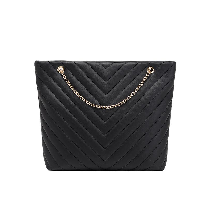 V Pattern Tote Bag Women's Crossbody Bag Large Capacity Embroidered Shoulder Bag